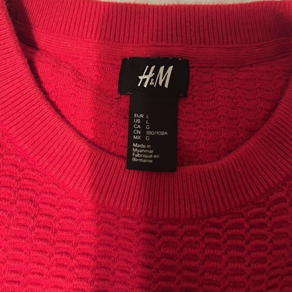 H&M men’s red crew neck sweater size Large - Picture 2 of 5
